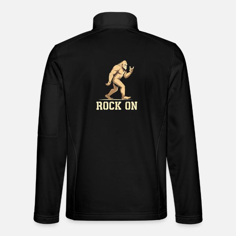 Bigfoot Rock On Illustration - Unisex Softshell Jacket - black