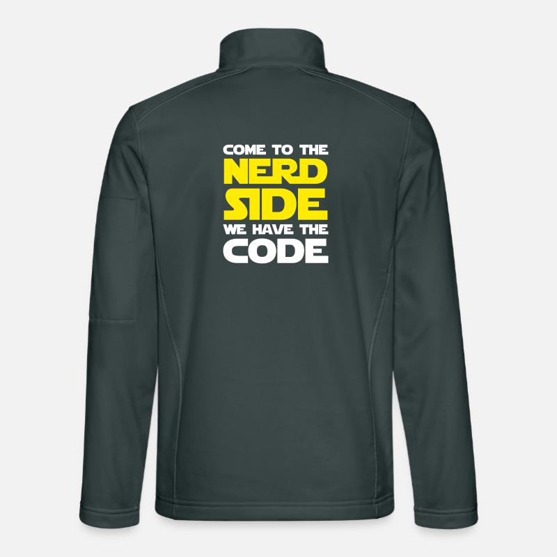 Nerd Side Retro Yellow Sci-Fi Typography Art Unisex Softshell Jacket