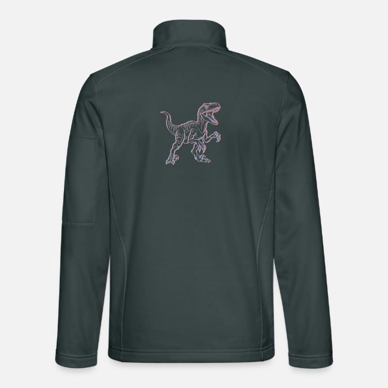 Squelette 3D de dinosaure néon Veste en tissu softshell Unisexe
