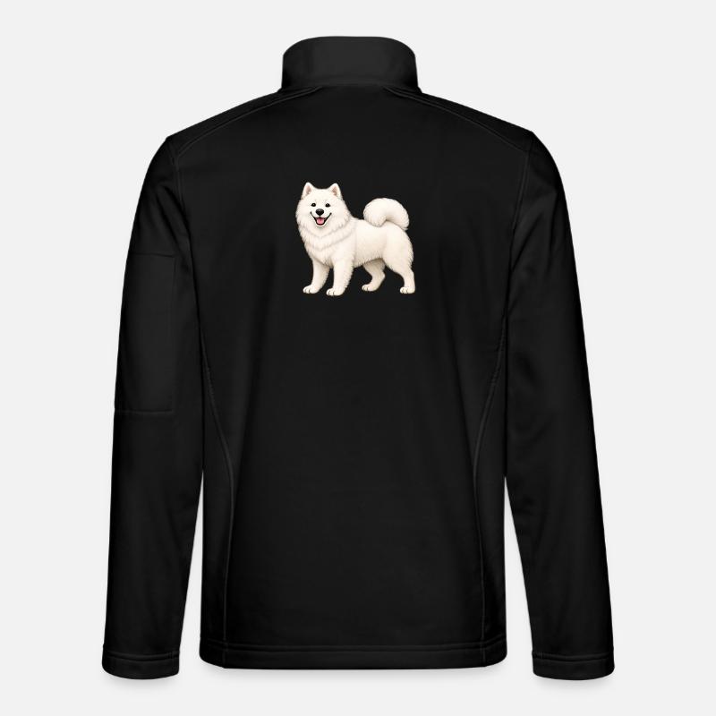 Weißer, pelziger Samojeden - Unisex Softshelljacke - Schwarz