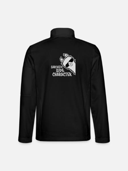 Lama Alpaka Sarcastic Side Character Sarkastisch - Unisex Softshelljacke - Schwarz - Hinten