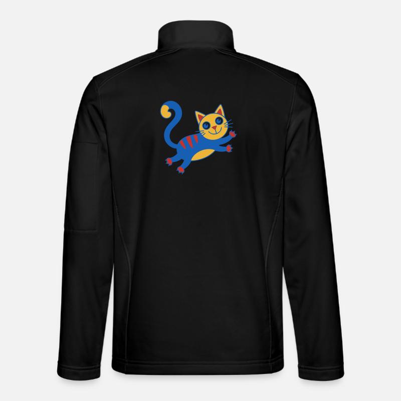 Bunter Katzenzauber Sprung - Unisex Softshelljacke - Schwarz