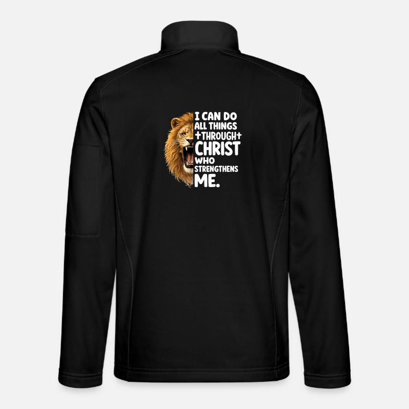 Lion of Strength through Christ - Unisex Softshell Jacket - black