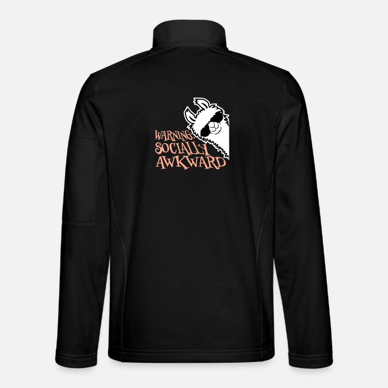Lama Warning Socially Awkward Sunglasses Alpaca - Unisex Softshell Jacket - black