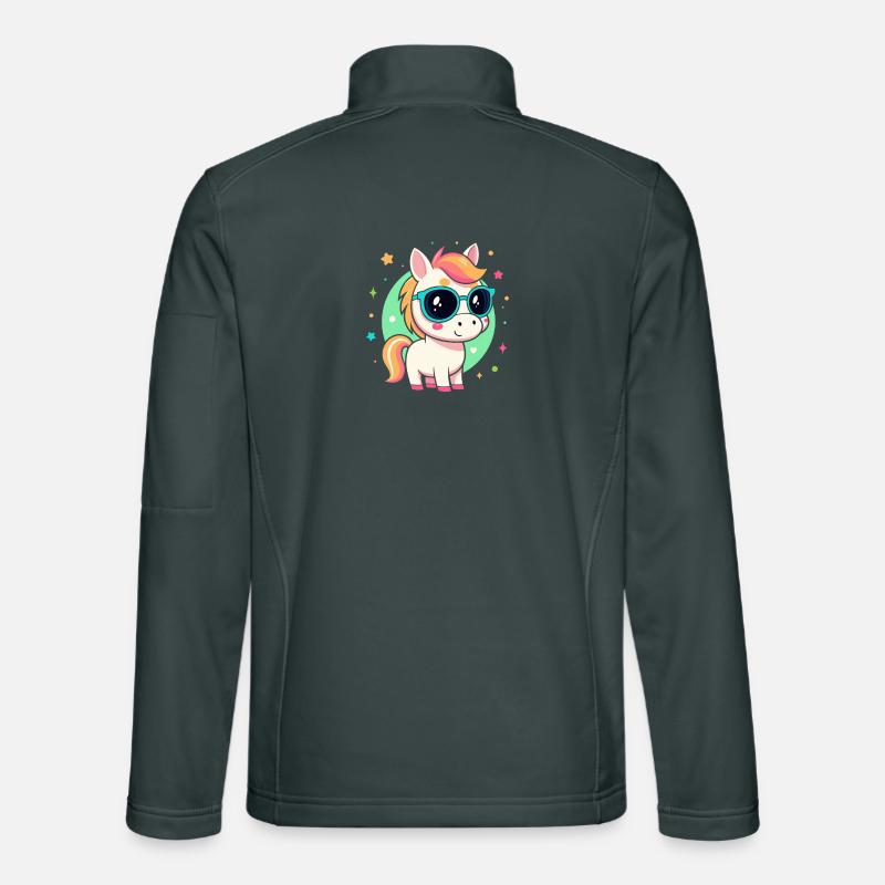 Rainbow pony with glasses Unisex Softshell Jacket