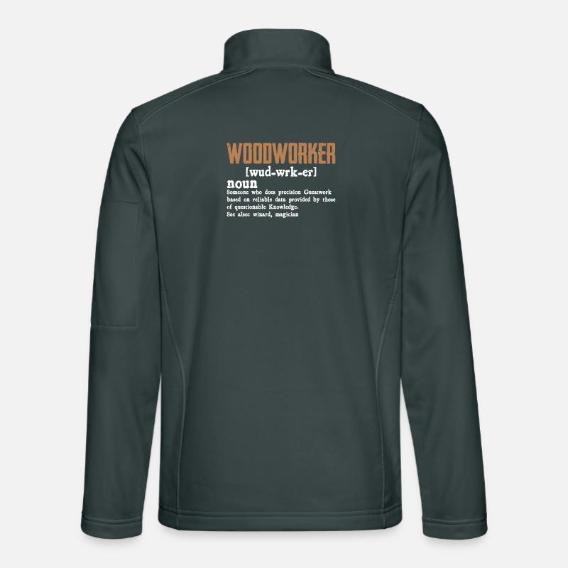 Rustic Woodworker Typo Design Unisex Softshell Jacket