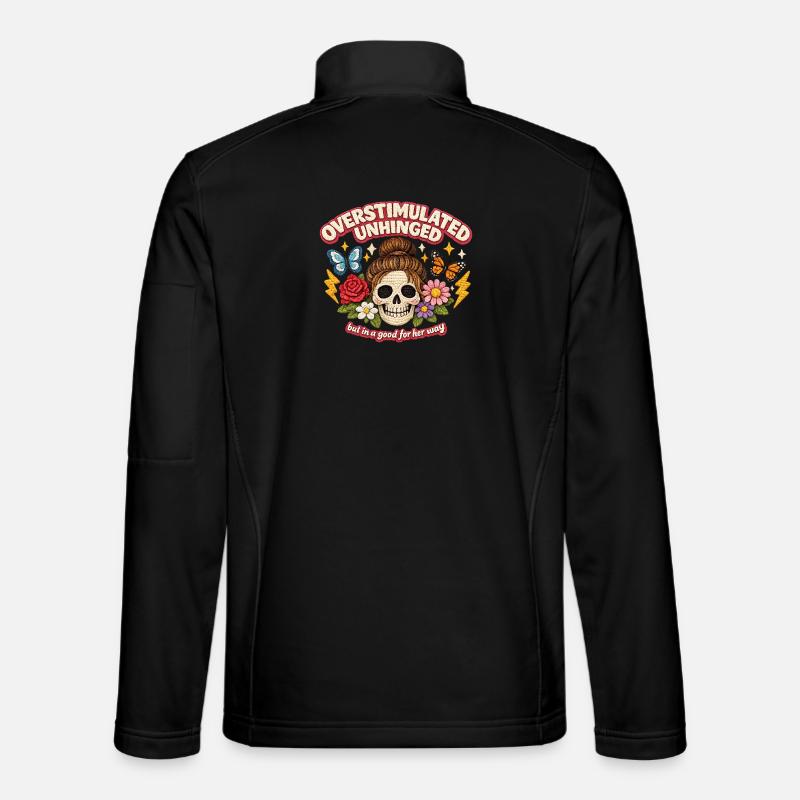Überstimulierter Schädel mit Blumen Patch - Unisex Softshelljacke - Schwarz