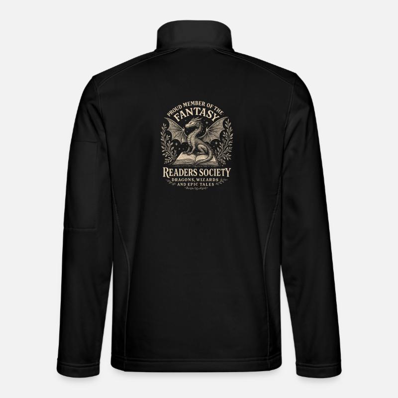 Dragon Reader Society Logo - Unisex Softshell Jacket - black