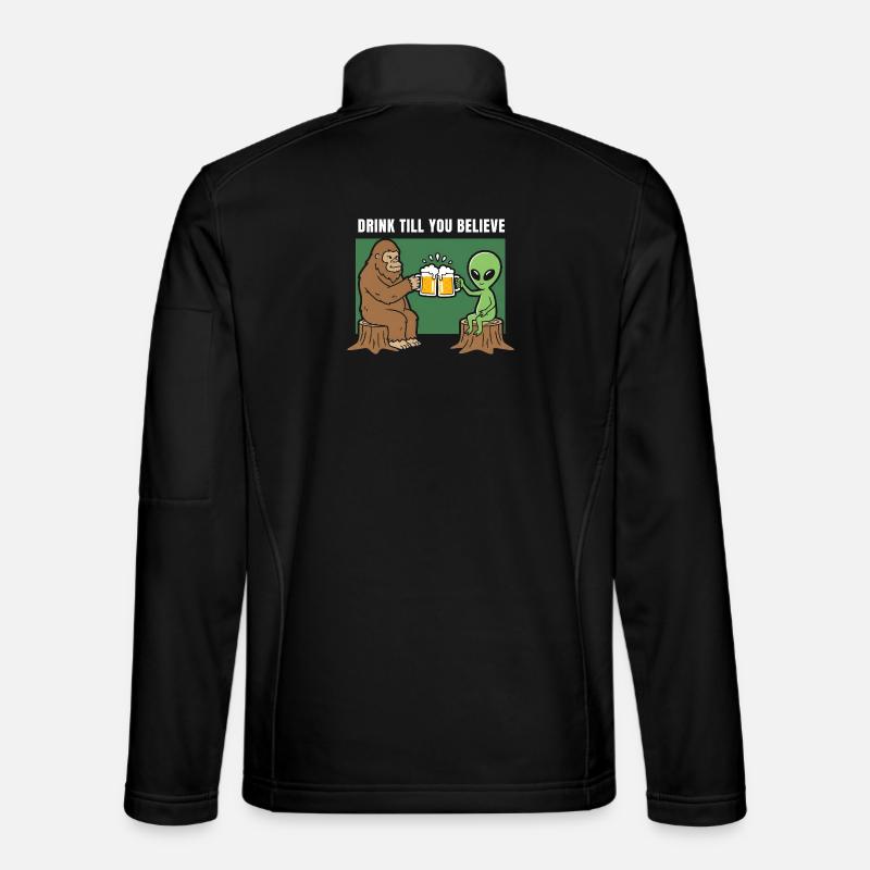 Prost mit Alien und Sasquatch - Unisex Softshelljacke - Schwarz