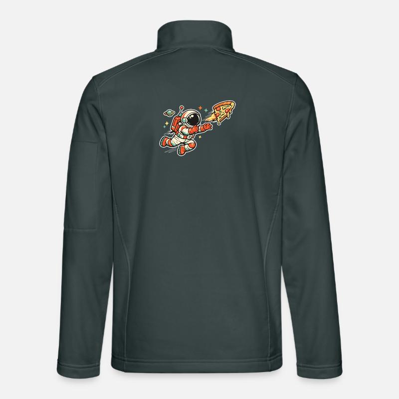Astronaute à la chasse à la pizza Veste en tissu softshell Unisexe