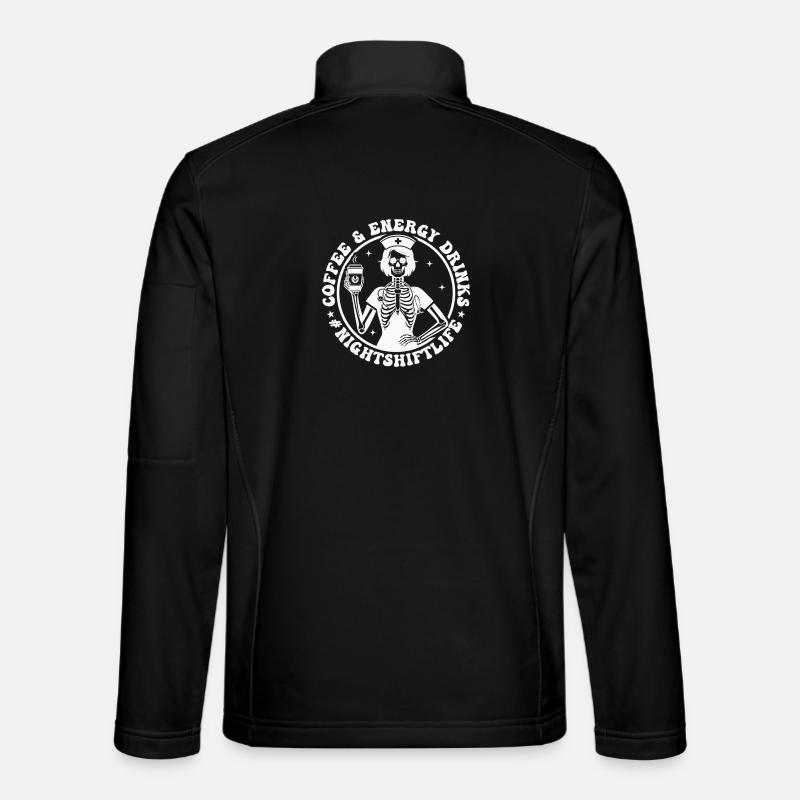 Squelette de café de nuit - Veste en tissu softshell Unisexe - noir