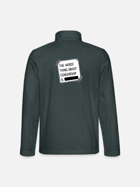 The Worst Thing About Censorship Is Lustig Ironie - Unisex Softshelljacke - Dunkelgrau - Hinten