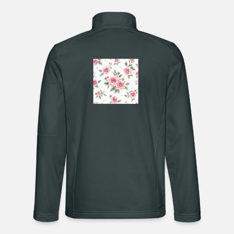 Roses and Hearts pattern Unisex Softshell Jacket