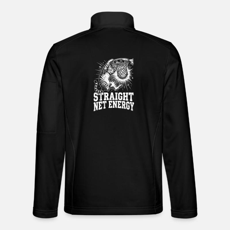 Cat,staright net energy,basketball,tabby cat ,funn - Unisex Softshell Jacket - black