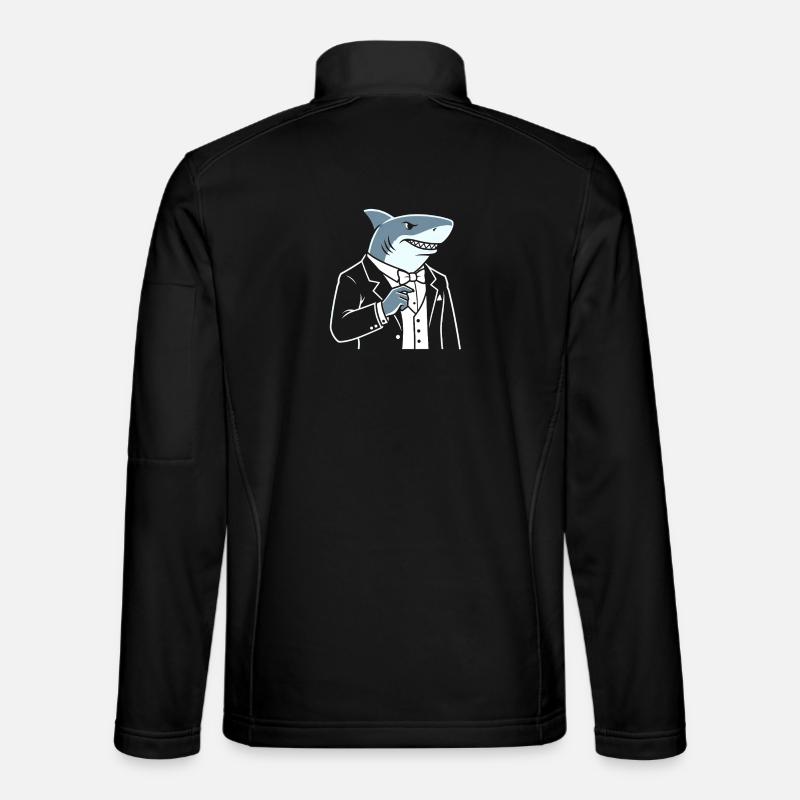 Shark Gentleman in Tuxedo - Unisex Softshell Jacket - black