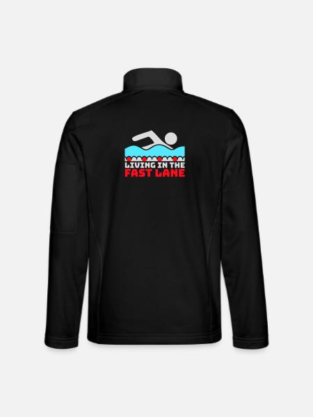 La vie dans la piscine flottante à toute vitesse, drôle de diction - Veste en tissu softshell Unisexe - noir - Dos