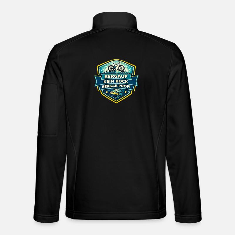 Bergtrail Logo: Bike & Helm - Unisex Softshelljacke - Schwarz