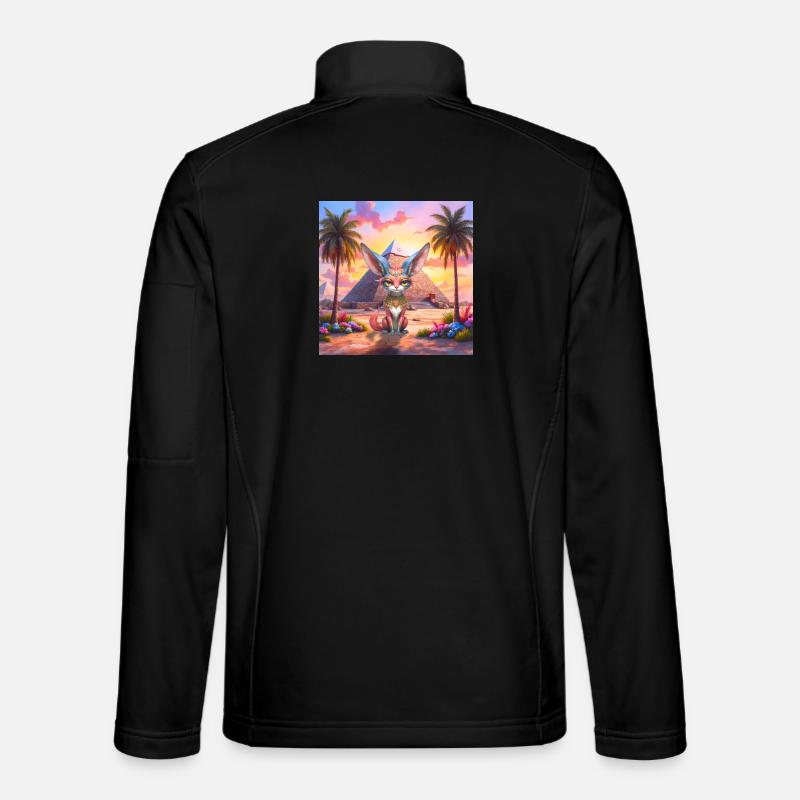 Pharaoh Cat at Sunset - Unisex Softshell Jacket - black