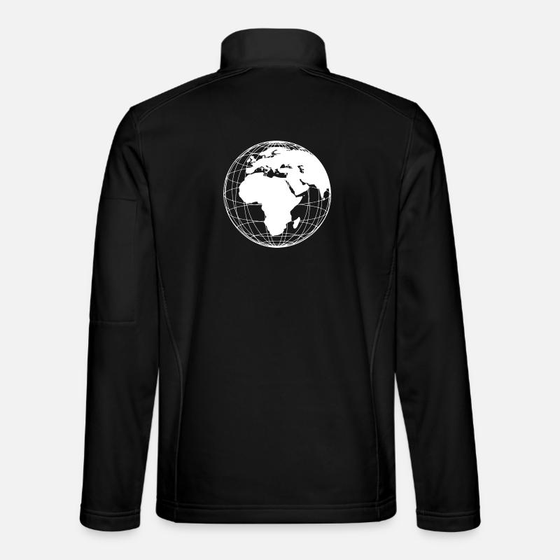 Globe Earth Modern Minimalist - Blanc Veste en tissu softshell Unisexe