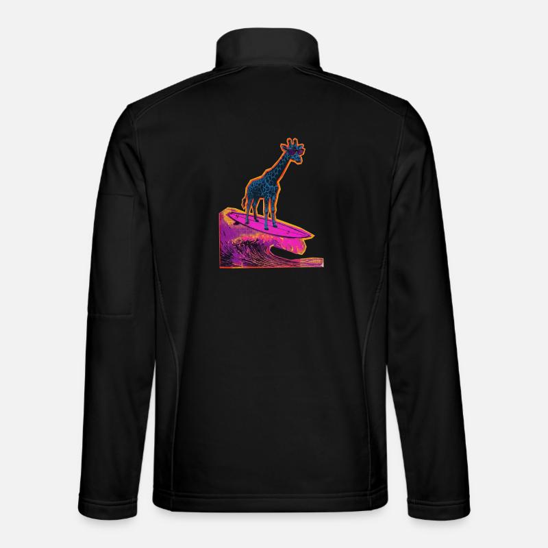 Surfer Giraffe - Unisex Softshell Jacket - black