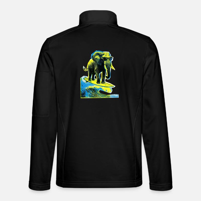 Elephant Surfer - Unisex Softshell Jacket - black