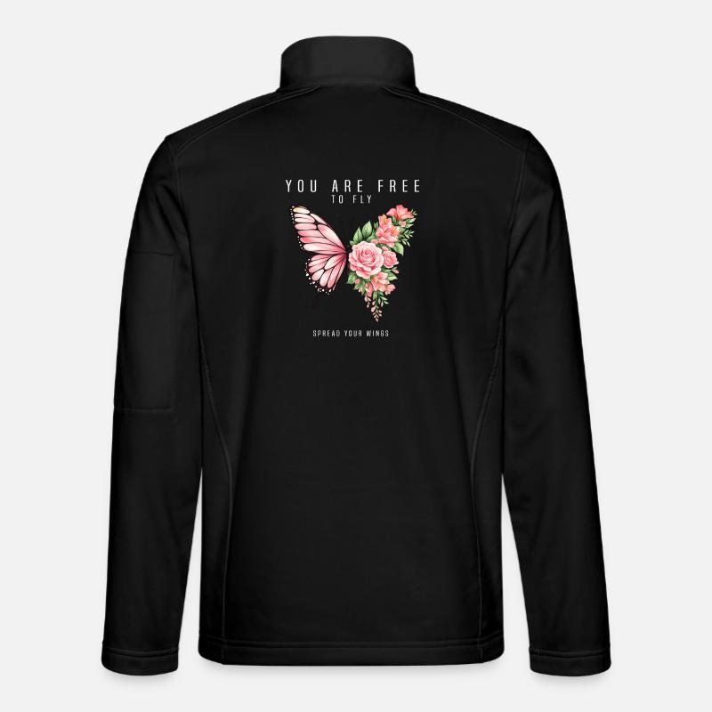 Graphique inspirant de fan papillon - Veste en tissu softshell Unisexe - noir