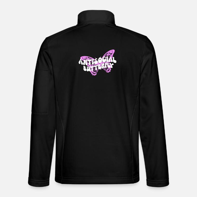 Graphique inspirant de fan papillon - Veste en tissu softshell Unisexe - noir