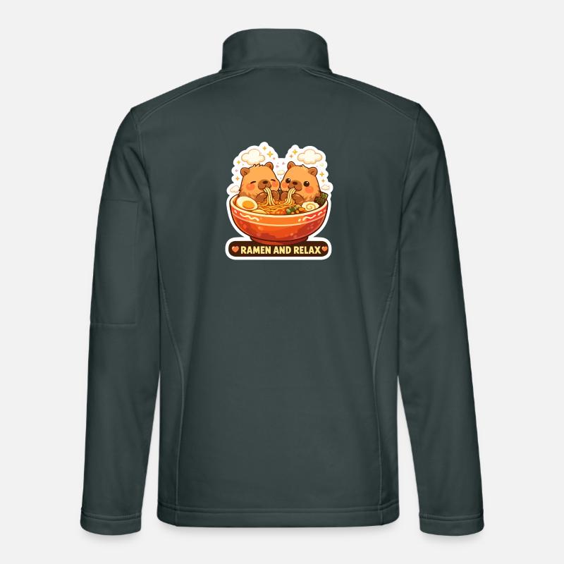 Capybara Ramen & Relax Sticker Unisex Softshelljacke