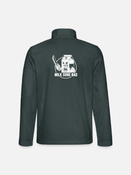 Le lait devient mauvais : une silhouette menaçante en carton - Veste en tissu softshell Unisexe - gris foncé - Dos