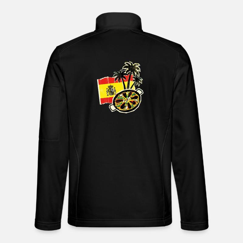 Spain Paella Palm Trees - Unisex Softshell Jacket - black