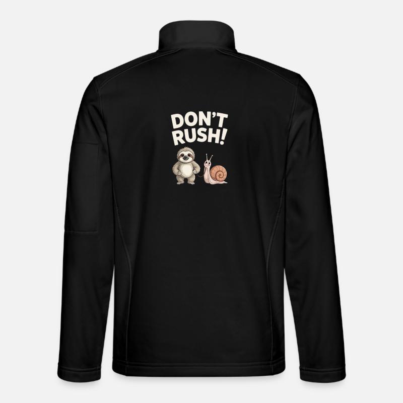 Sloth and Snail Don't rush - Unisex Softshell Jacket - black