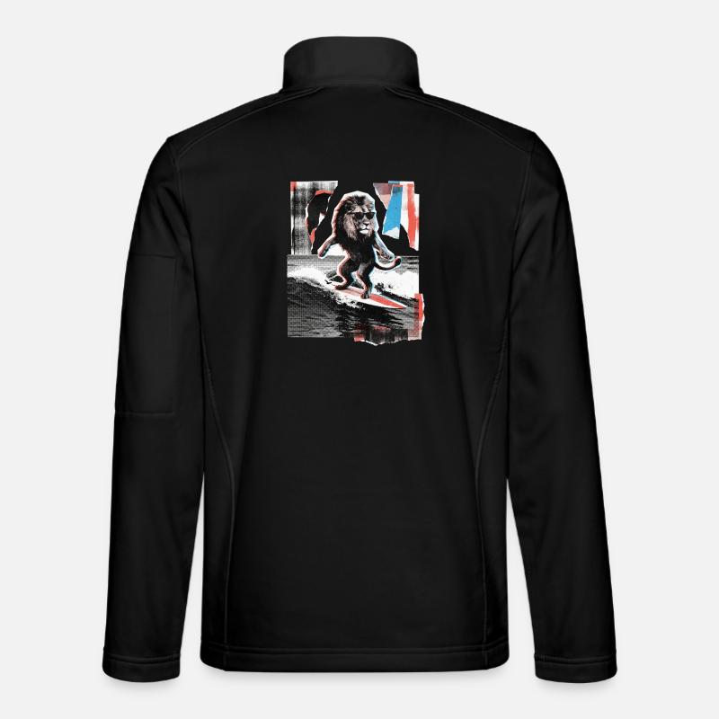 Surfer Löwe - Unisex Softshelljacke - Schwarz