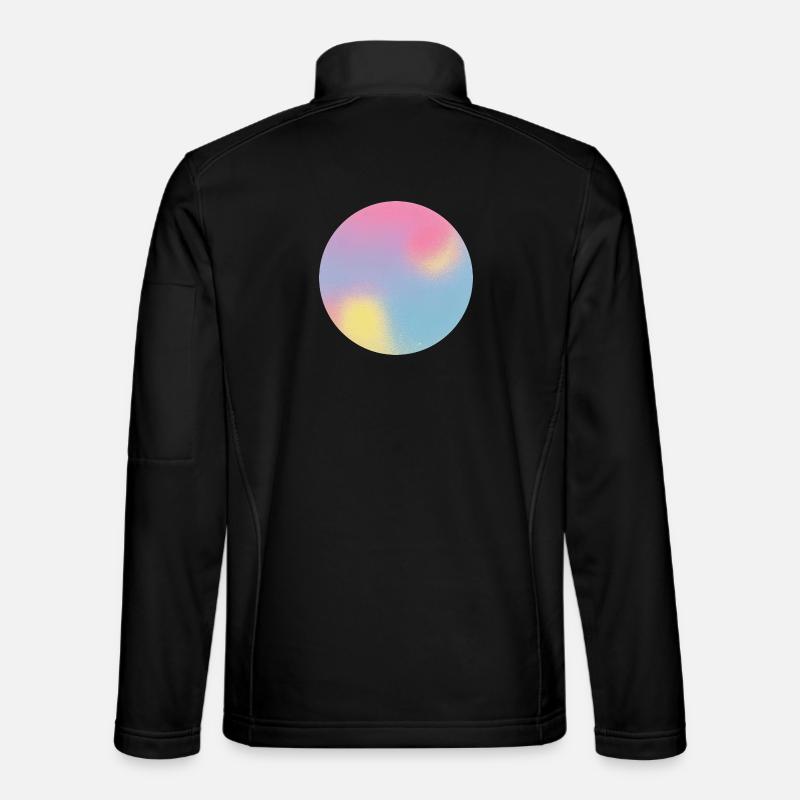 Aura Check Pastel Gradient Sphere - Unisex Softshell Jacket - black