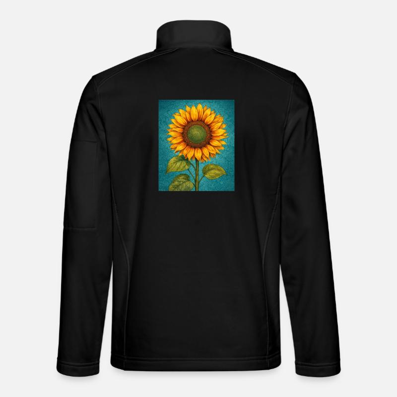 Yellow Sunflowers Flowers Sunflower Graphics - Unisex Softshell Jacket - black