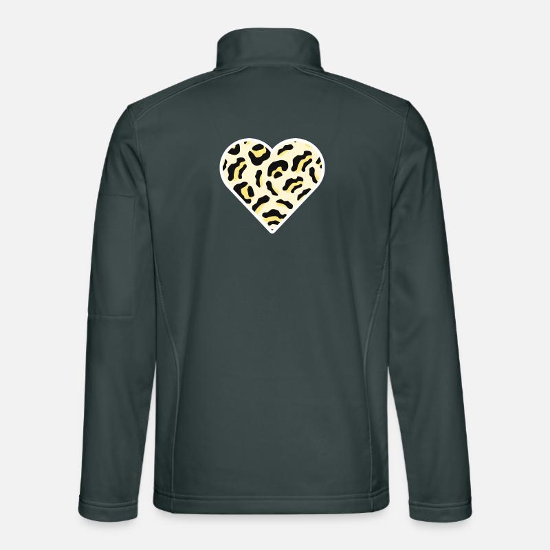 Classic Leopard Print Heart Unisex Softshell Jacket