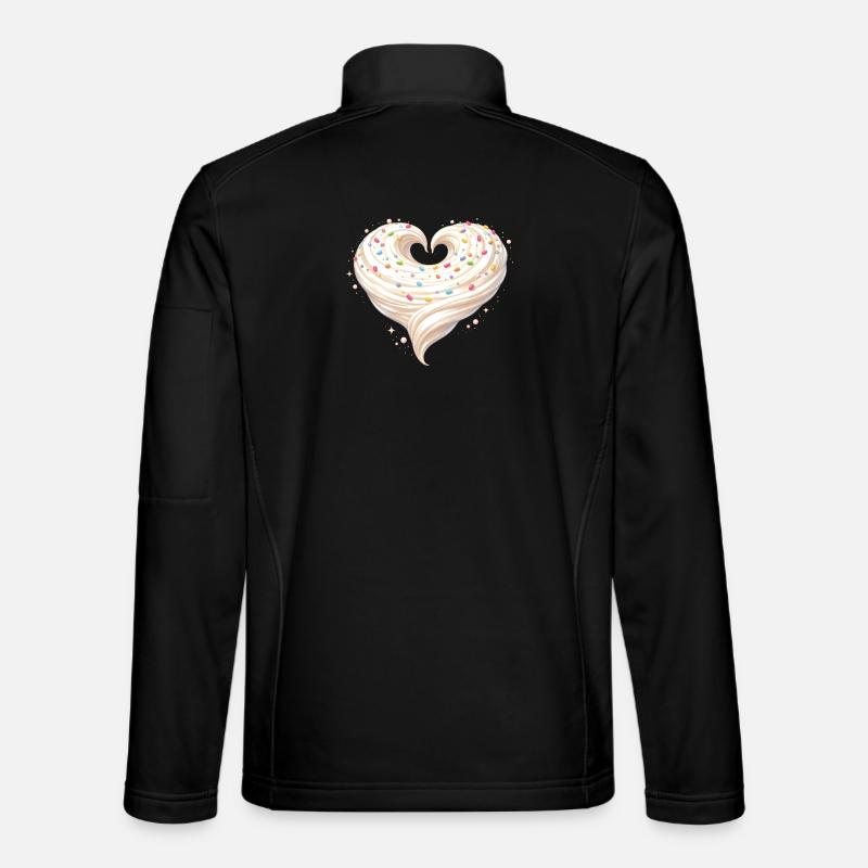 Flødehjerte bagesødt design - Unisex softshelljakke - sort