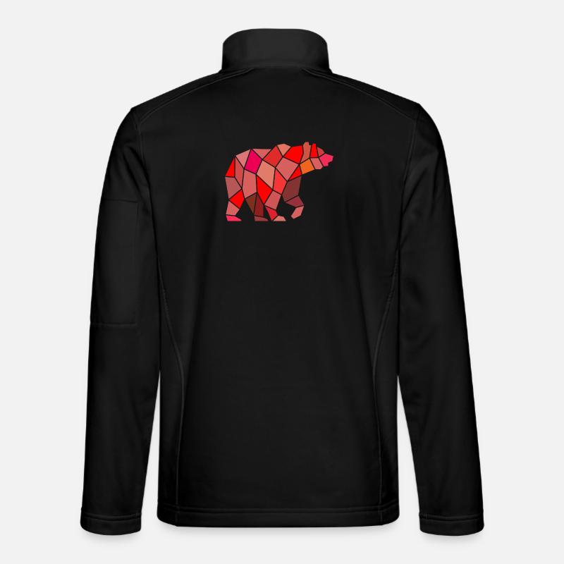Geometric Bear in Mosaic Unisex Softshell Jacket