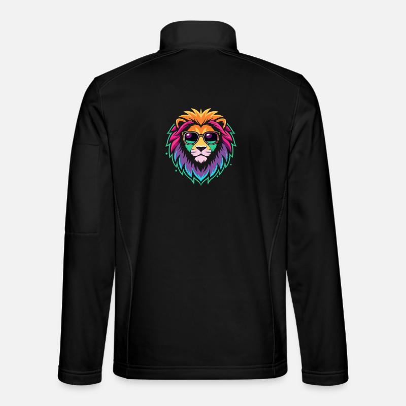 Rainbow Lion Sunglasses - Unisex Softshell Jacket - black