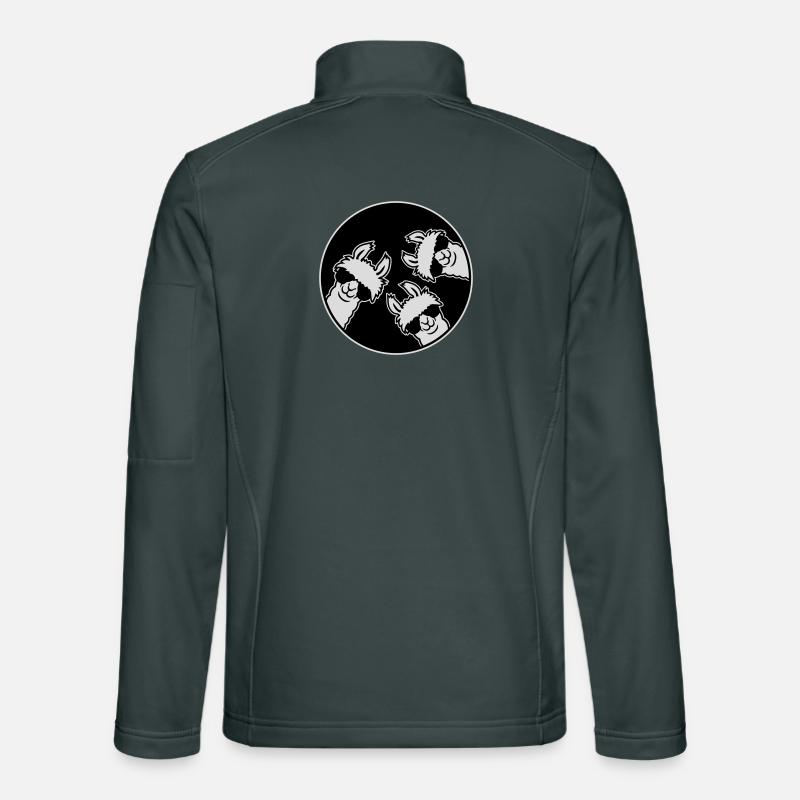 Badge de lunettes de soleil Three Llamas Cool Circle Drôle Veste en tissu softshell Unisexe