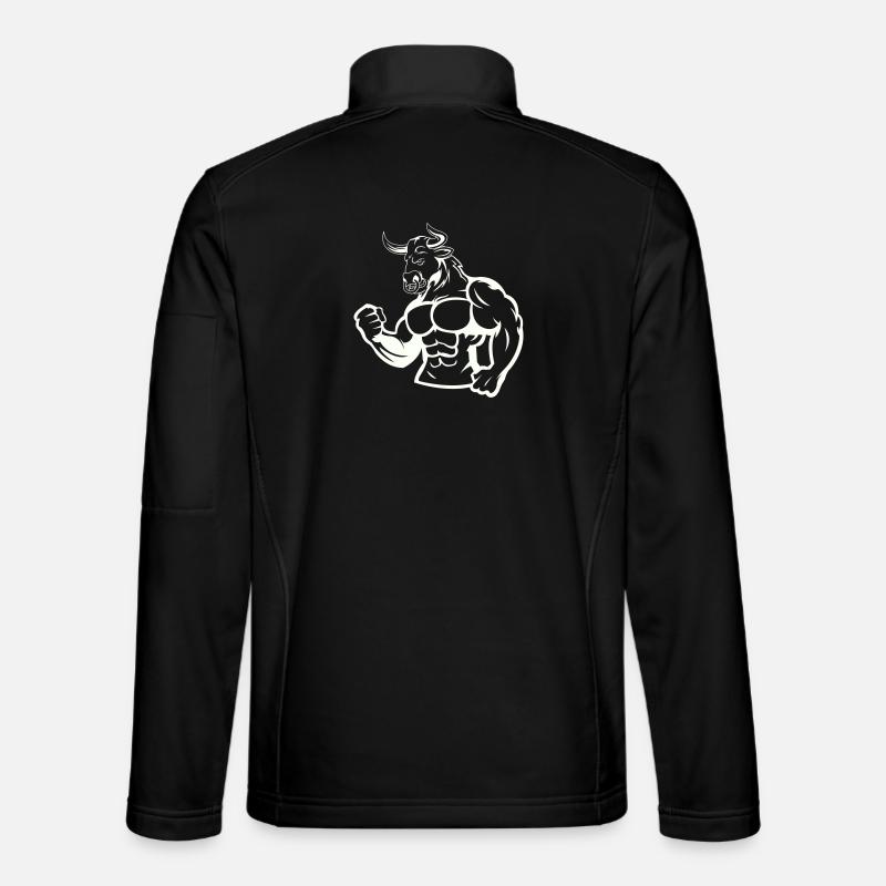 Taureau puissant, héros musclé - Veste en tissu softshell Unisexe - noir