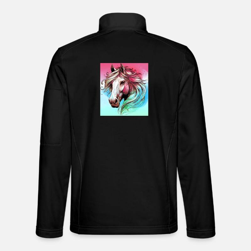 horse - Unisex Softshell Jacket - black