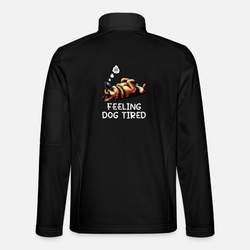 Feeling Dog Tired German Shepherd - Unisex Softshell Jacket - black
