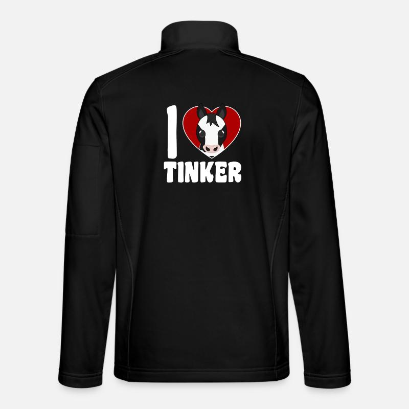 Ich liebe Tinkerpferde - Herz - Unisex Softshelljacke - Schwarz