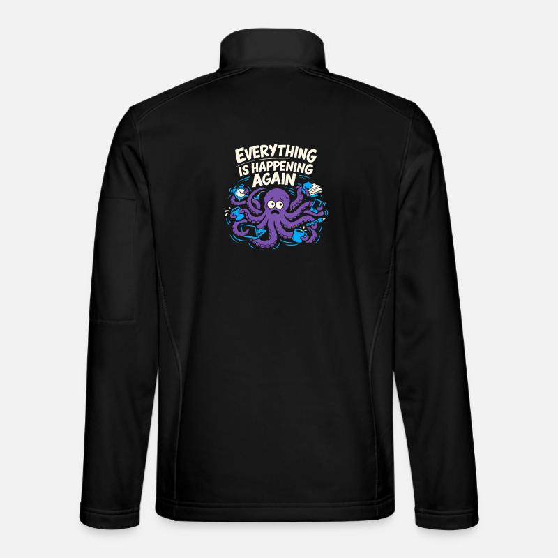 Lustiger Oktopus Überstimuliertes - Unisex Softshelljacke - Schwarz