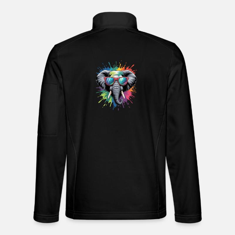 Bunter Elefant Wasserfarben Spritzer Unisex Softshelljacke