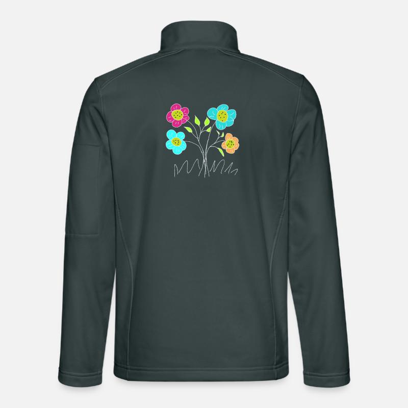 Des fleurs colorées dessinent dans le jardin Veste en tissu softshell Unisexe