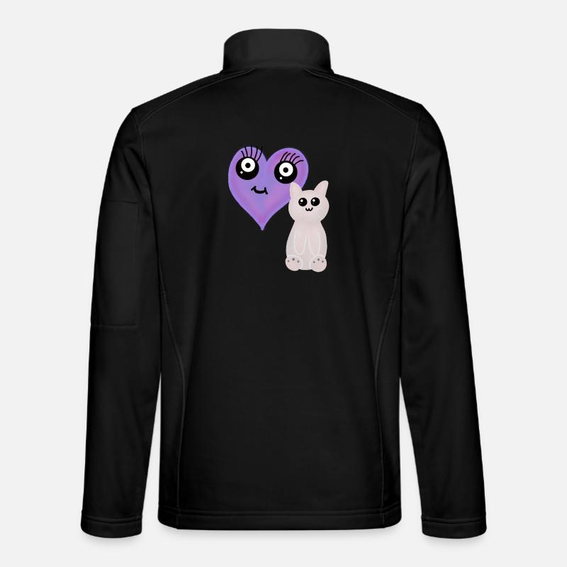 Cat Hearts Pets Cats - Unisex Softshell Jacket - black