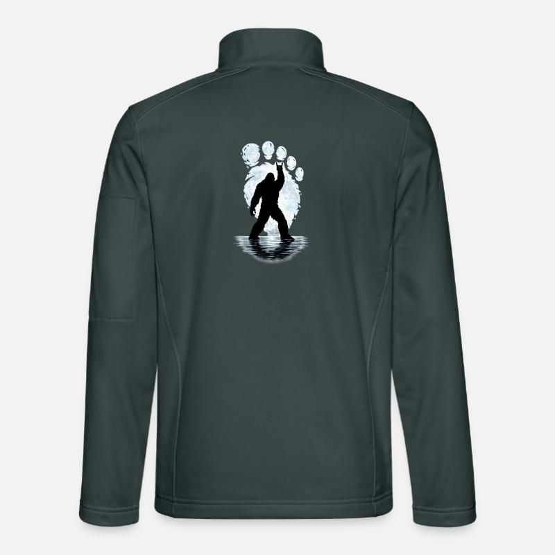 Bigfoot Rock on Shield Sasquatch Yeti Rock & Roll Unisex Softshell Jacket