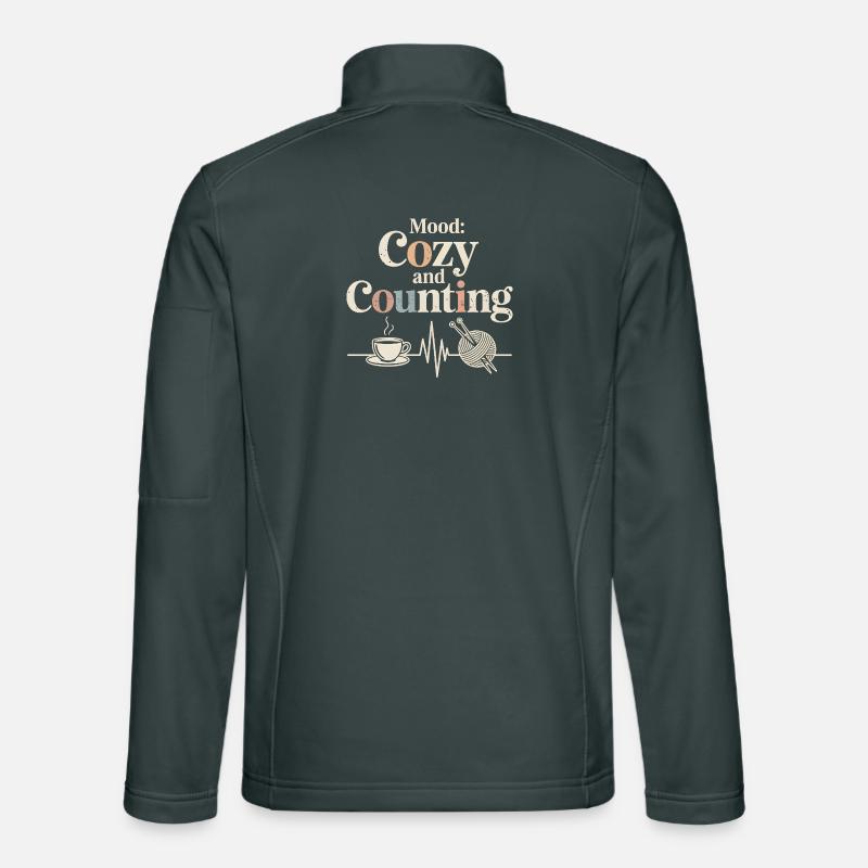 Counting comfortably | Knitting Coffee Wool Unisex Softshell Jacket