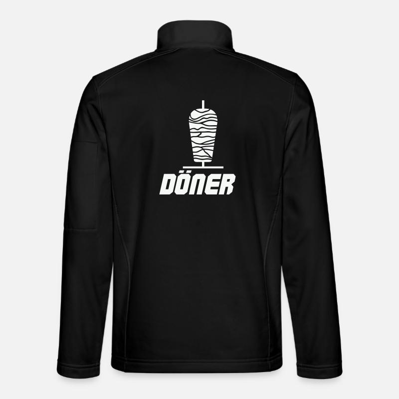 Döner Spieß Icon Schwarz-Weiß - Unisex Softshelljacke - Schwarz
